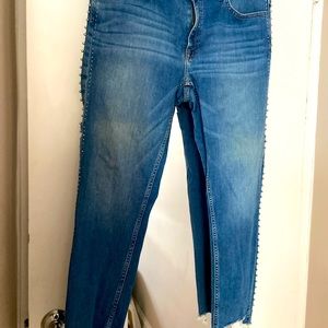 Zara jeans with bids on the side
